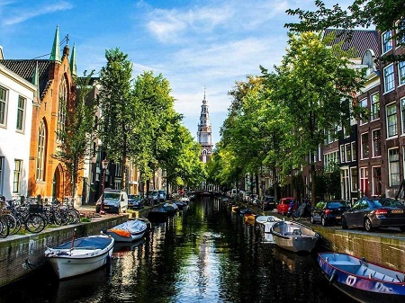 La ville d'Amsterdam aux Pays-Bas